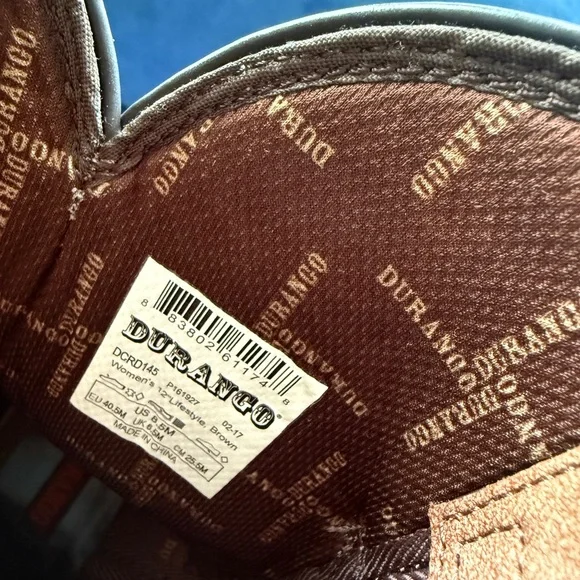 Durango Brown Heeled Boots with Embroidered Details - Picture 3 of 8